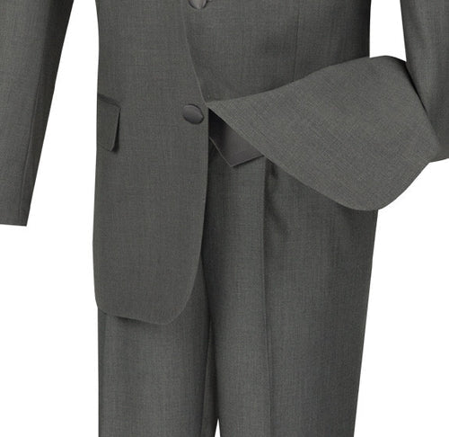 Vinci Regular Fit Tuxedo with Vest and Bow Tie (Gray)