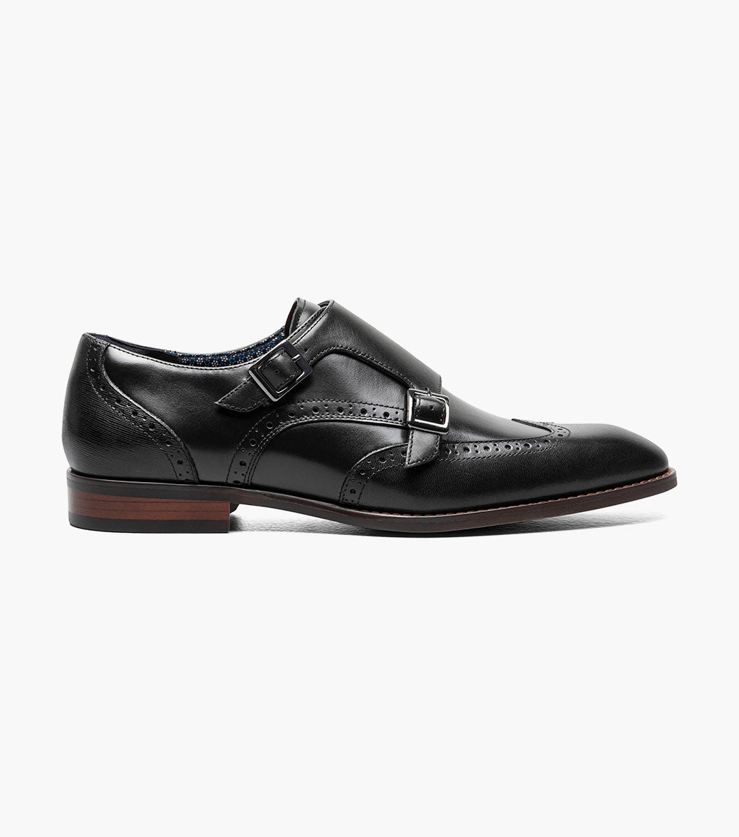 Stacy Adams Karson Wingtip Double Monk Strap