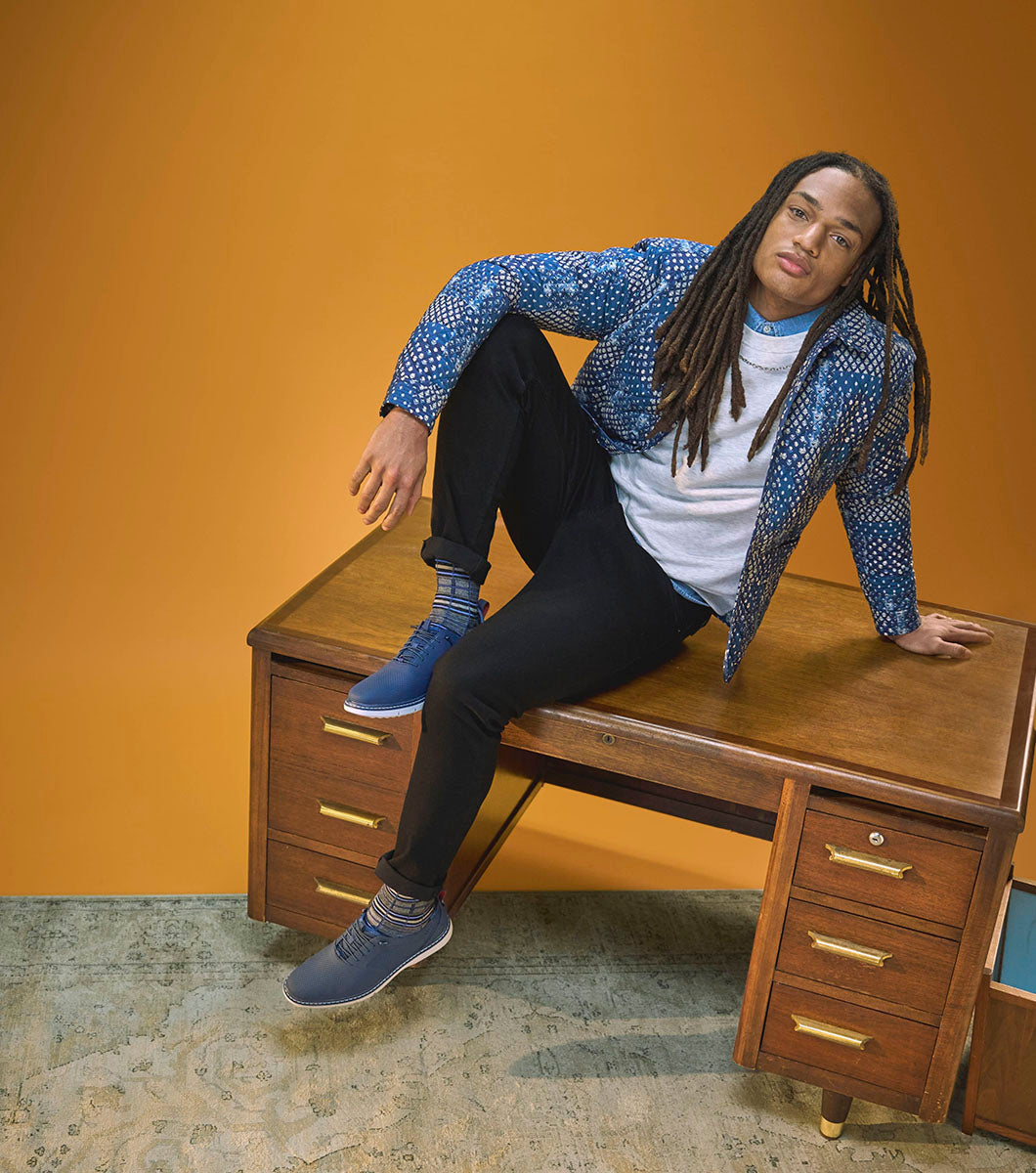 Stacy Adams Synchro Plain Toe Elastic Lace Up