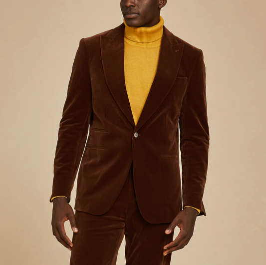 Inserch Single Breasted Velvet Blazer
