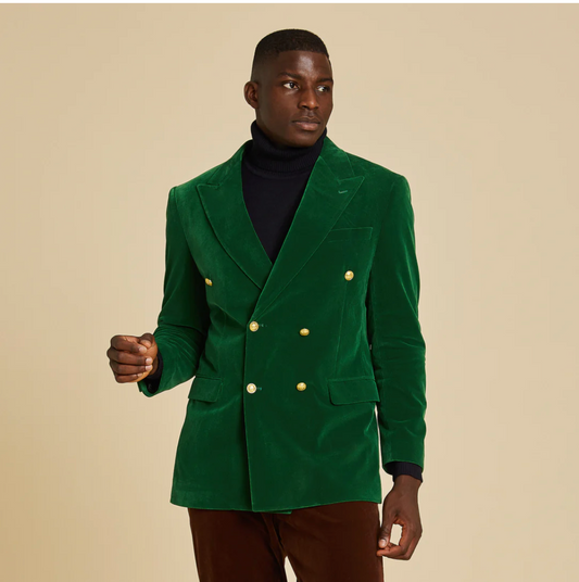 Inserch Double Breasted Velvet Blazer