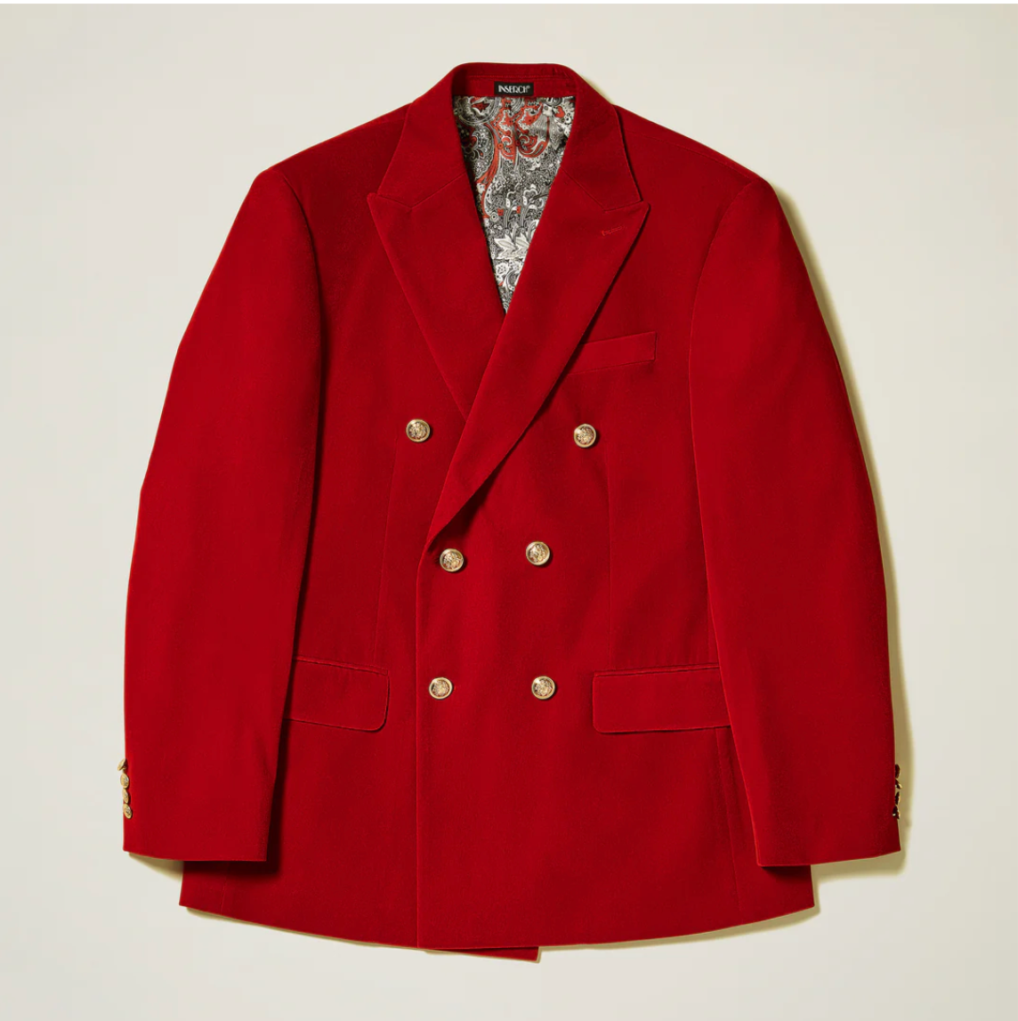 Inserch Double Breasted Velvet Blazer