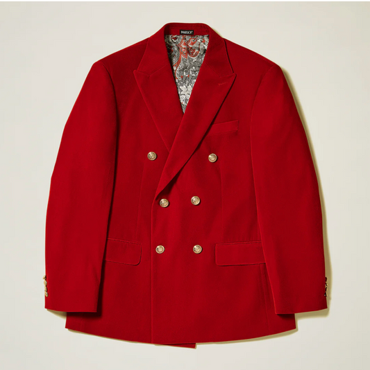 Inserch Double Breasted Velvet Blazer