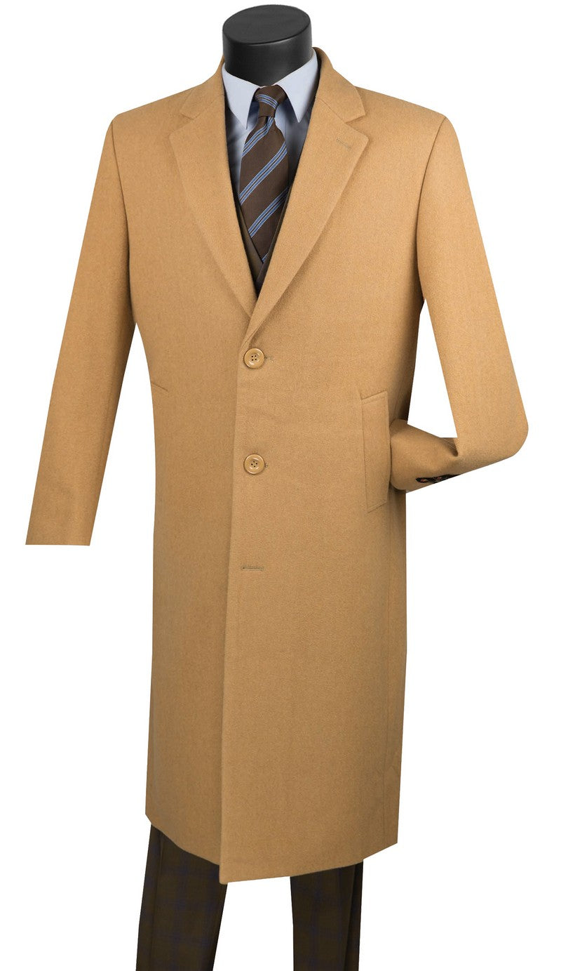 Vinci Regular Fit 48" Top Coat (Camel)