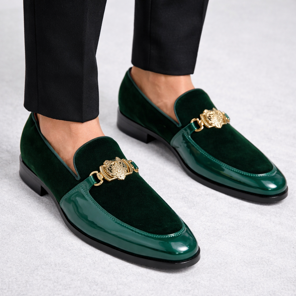 St.Patrick Velvet with Buckle Men's Shoes Hunter Green / 8 / Medium