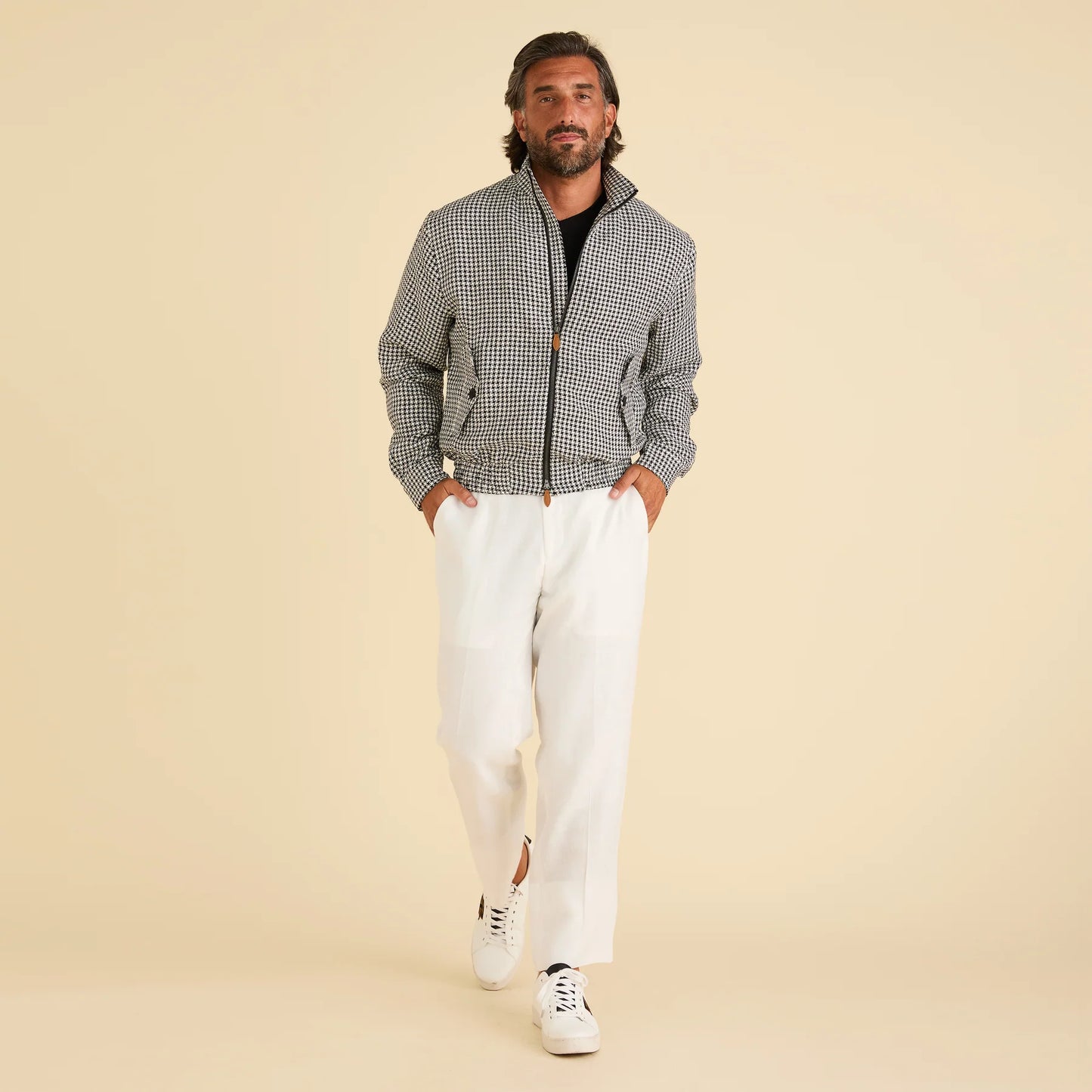 Inserch Linen Houndstooth Jacket