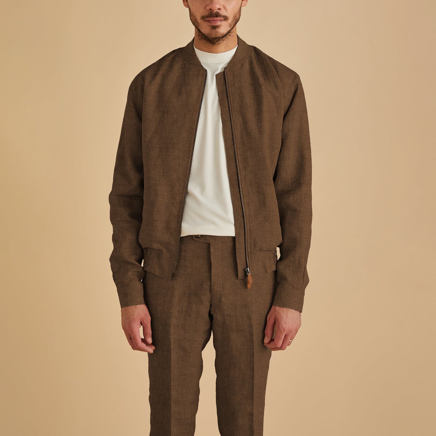 Inserch Linen Bomber Jacket