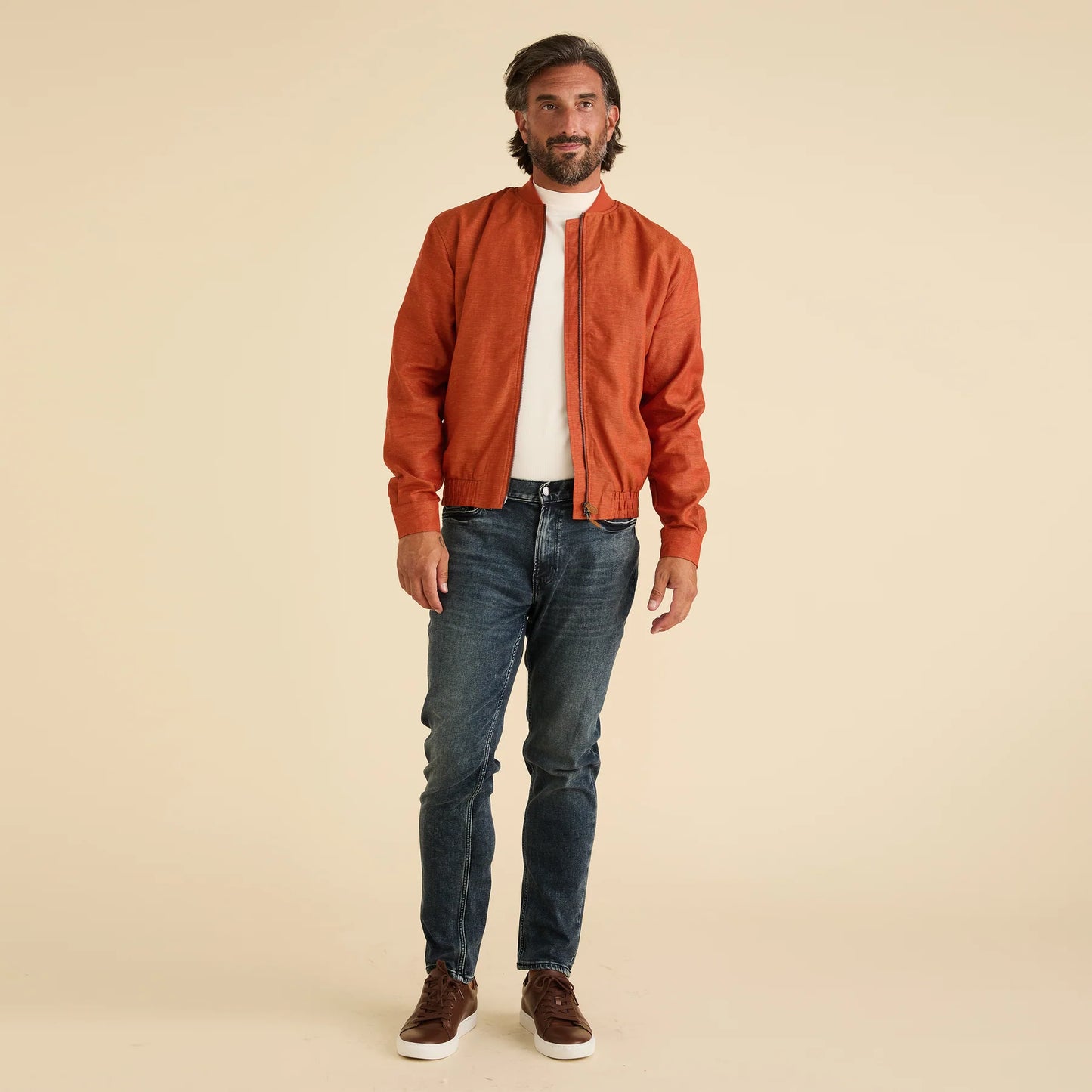 Inserch Linen Bomber Jacket