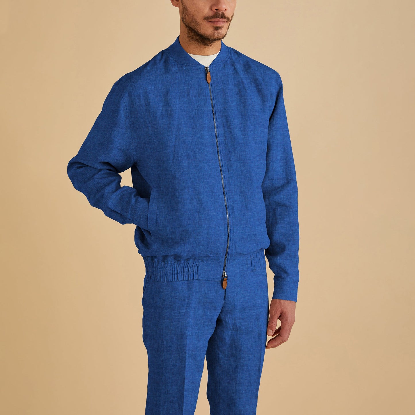 Inserch Linen Bomber Jacket