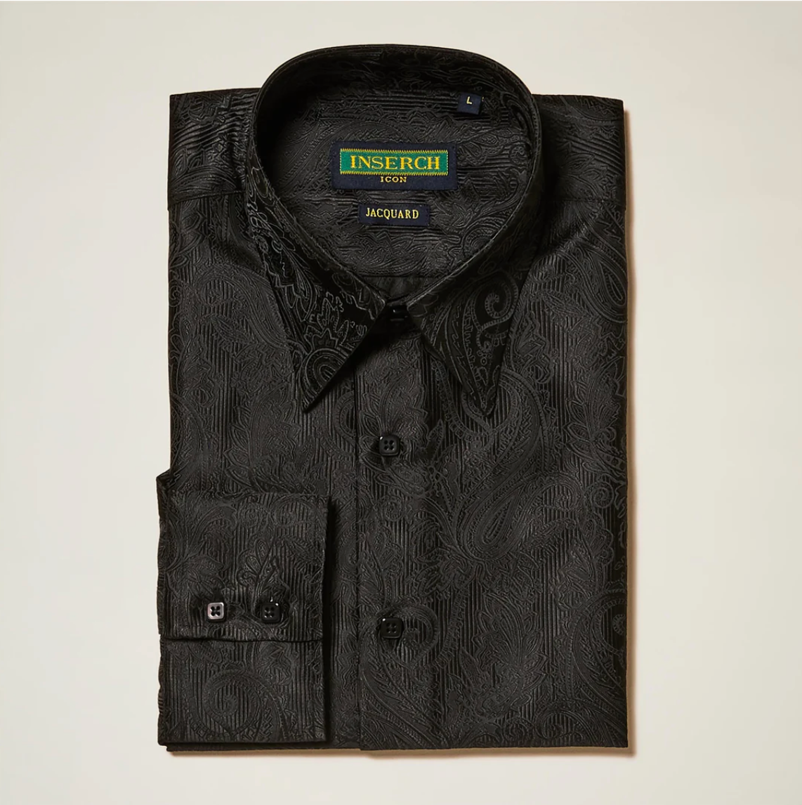 Inserch Paisley Jacquard Shirt Men's One Inserch Paisley Jacquard Shirt Men's One