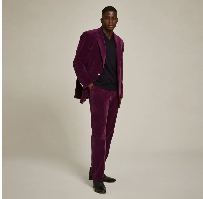 Inserch Double Breasted Velvet Blazer