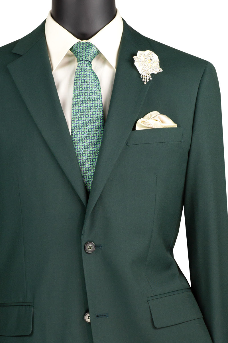 Vinci 2pc Slim Fit Single Breasted 2 button Suit (Hunter Green)