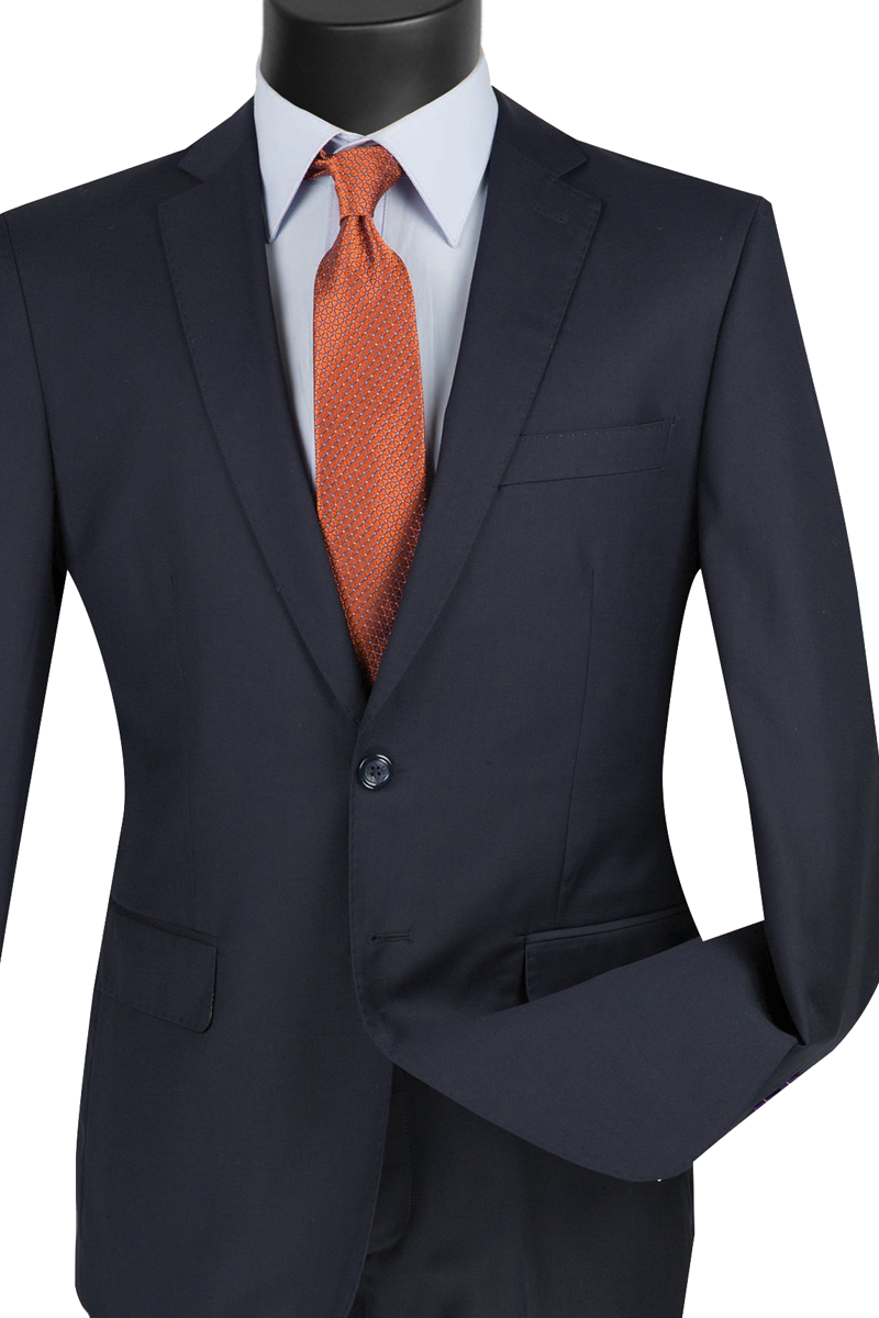 Vinci 2pc Slim Fit Single Breasted 2 button Suit (Navy)