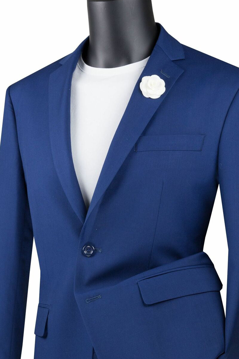 Vinci 2pc Slim Fit Single Breasted 2 button Suit (Twilight Blue)