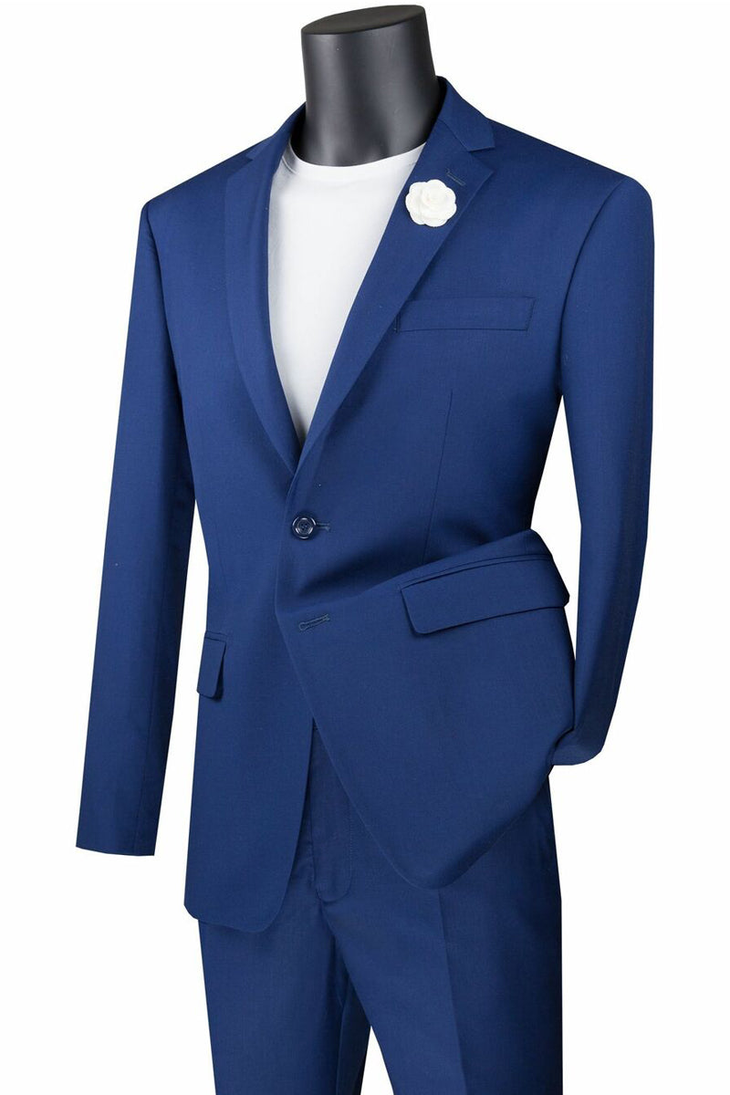 Vinci 2pc Slim Fit Single Breasted 2 button Suit (Twilight Blue)