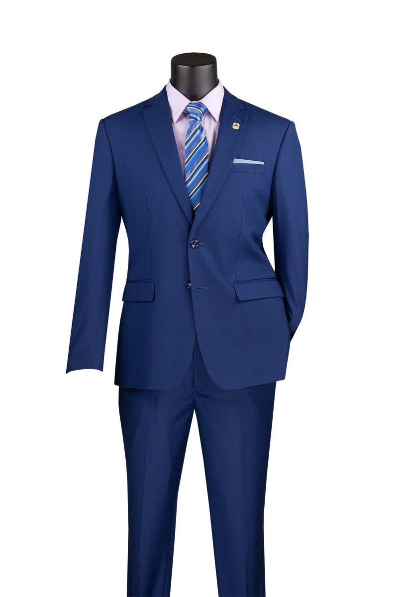 Vinci 2pc Slim Fit Single Breasted 2 button Suit (Twilight Blue)