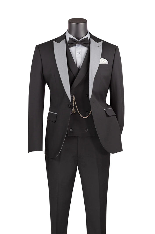 Vinci 3pc Slim Fit Suit (Black)