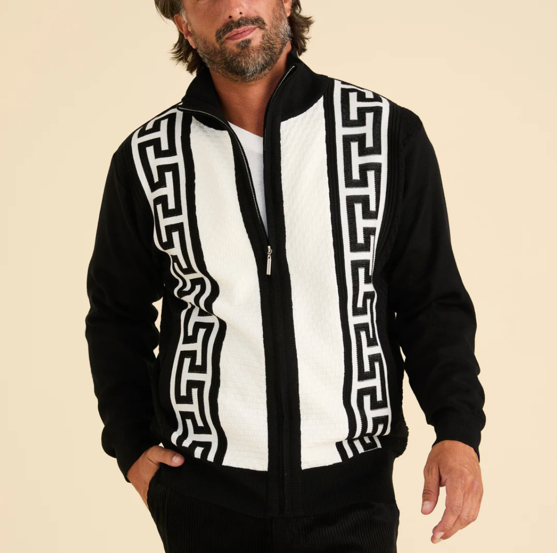 Inserch Grecian Full Zip Sweater