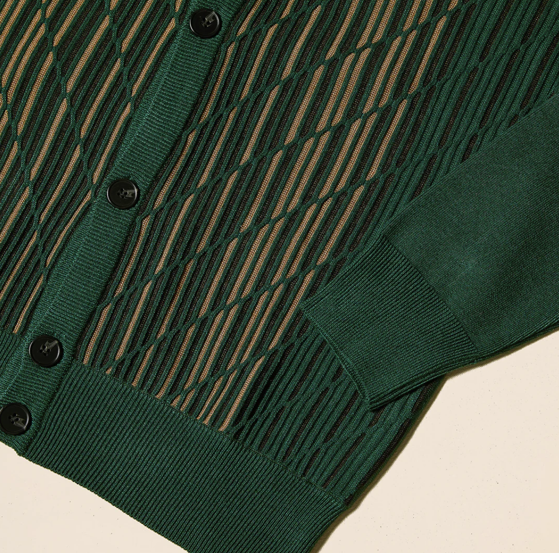 Inserch Intarsia Panel Cardigan