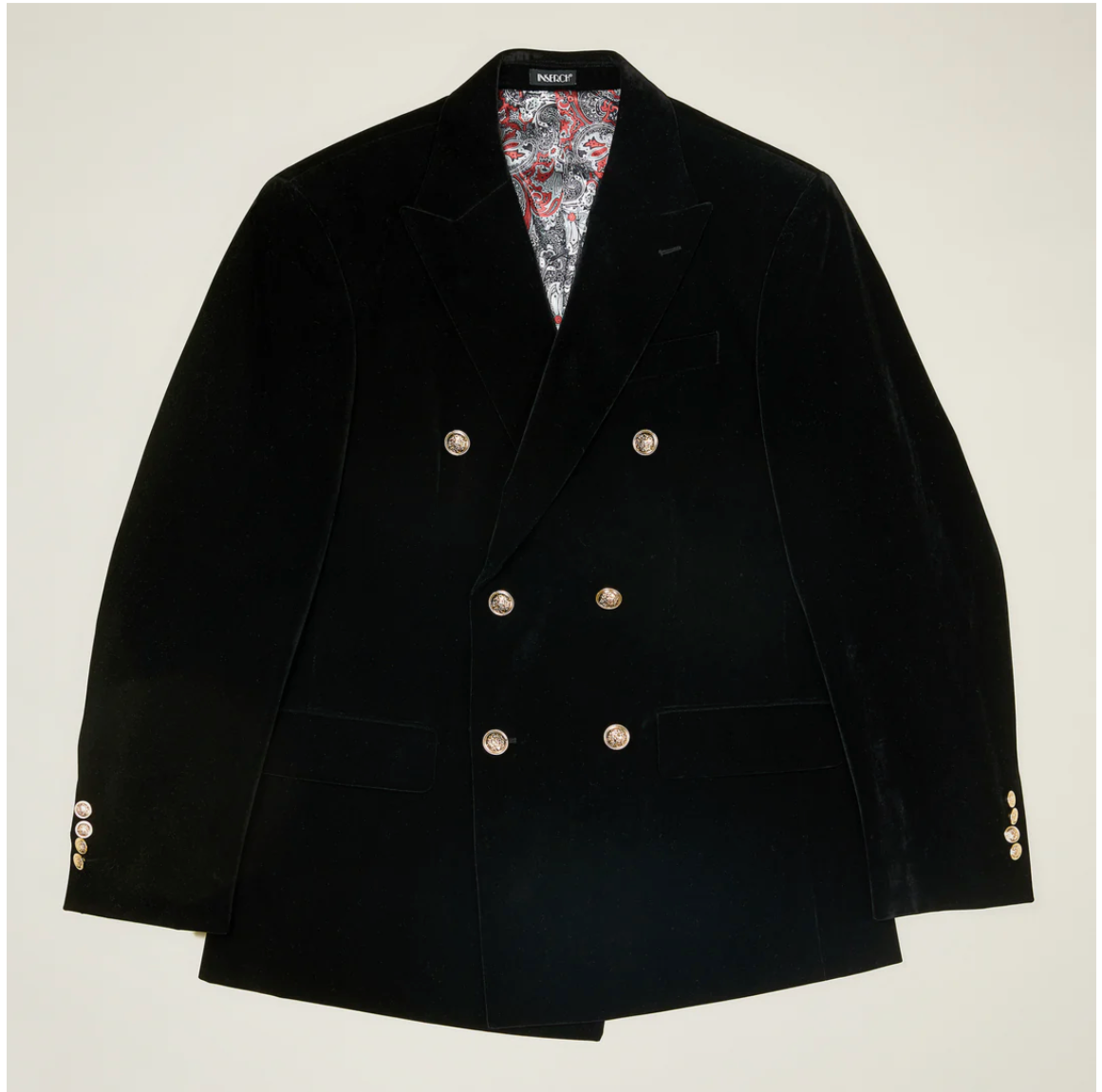 Inserch Double Breasted Velvet Blazer