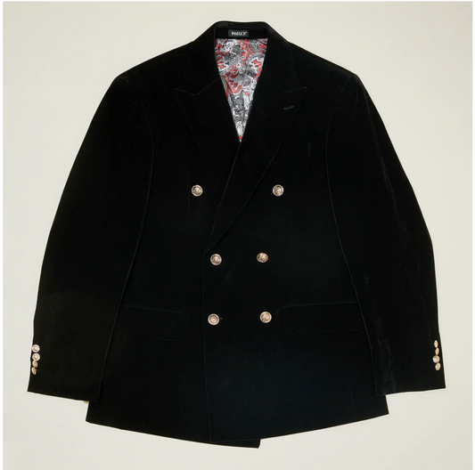 Inserch Double Breasted Velvet Blazer