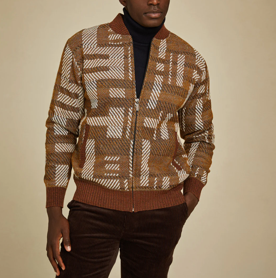 Inserch Geometric Baseball Jacket – Men
