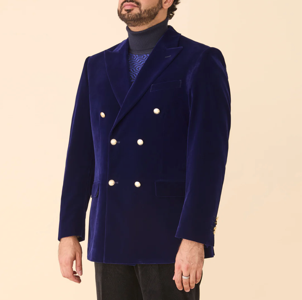 Inserch Double Breasted Velvet Blazer