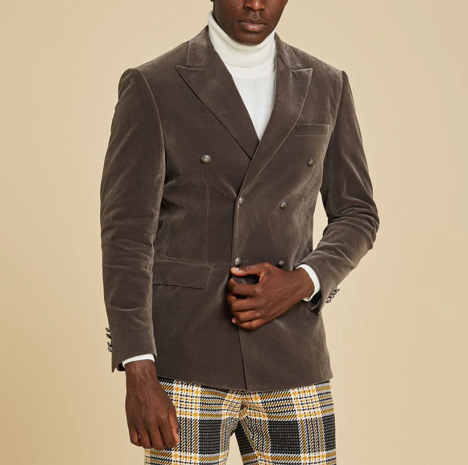 Inserch Double Breasted Velvet Blazer