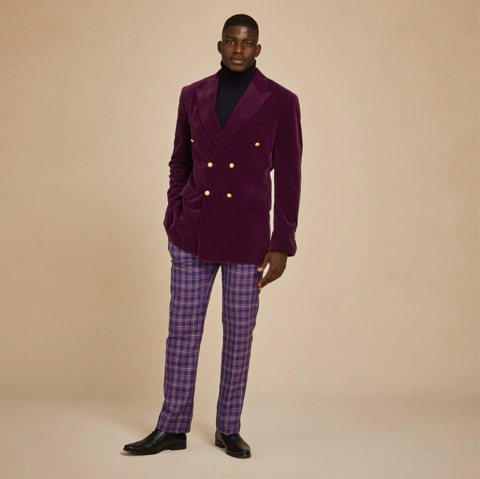Inserch Double Breasted Velvet Blazer