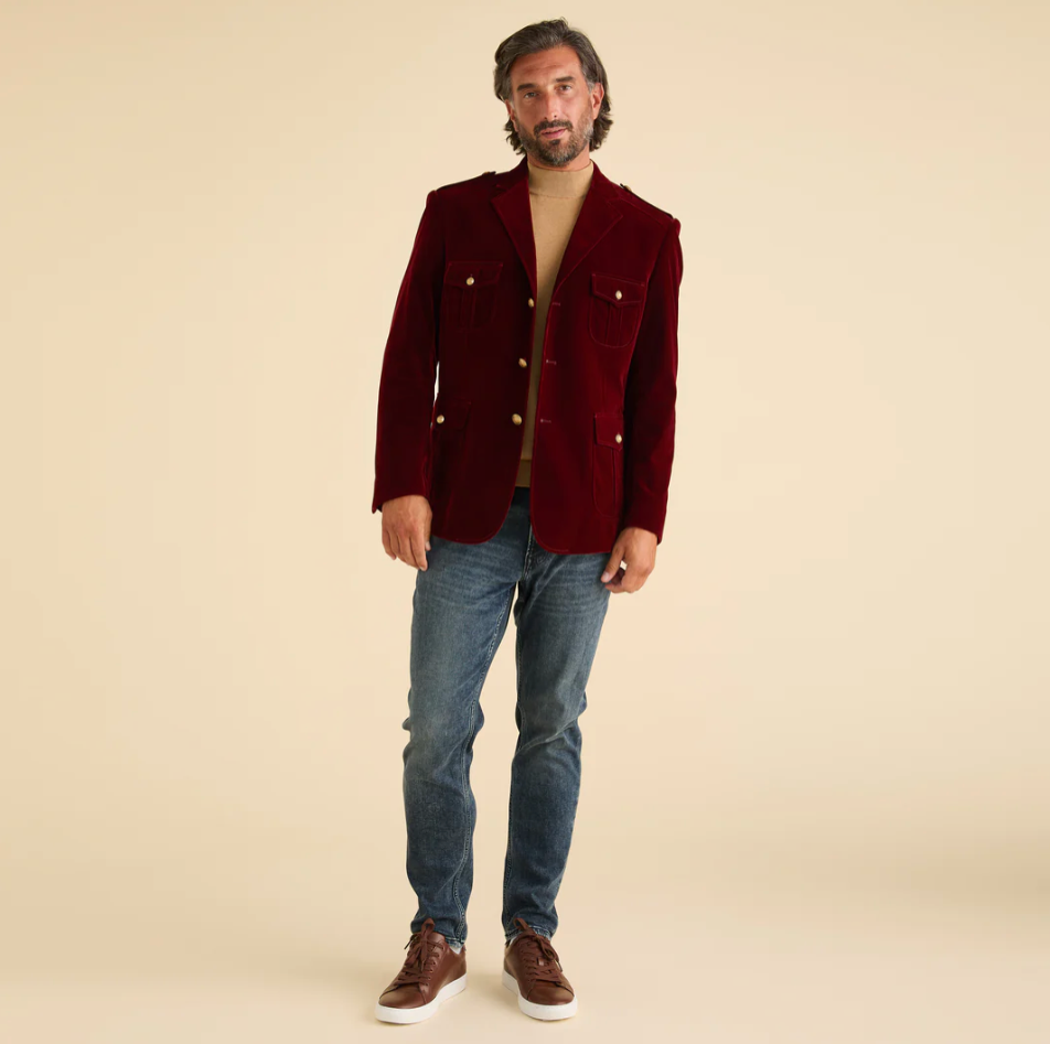 Inserch Velvet Military Blazer