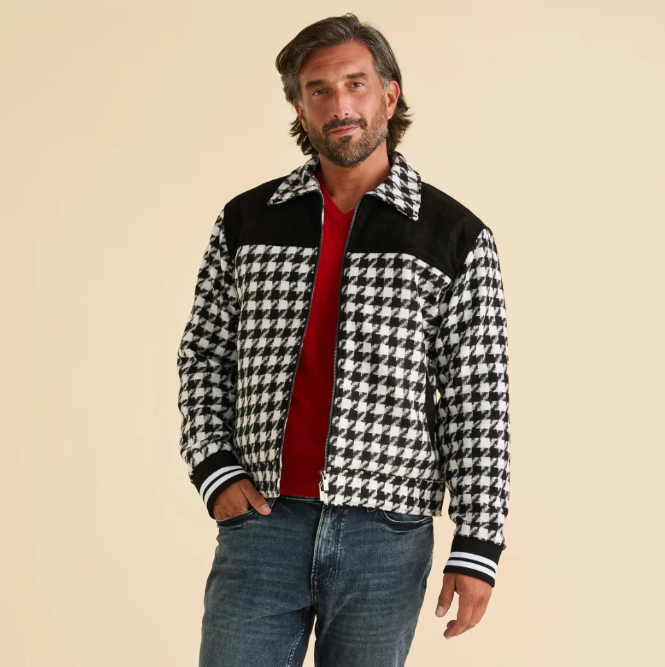 Inserch Houndstooth Bomber Jacket