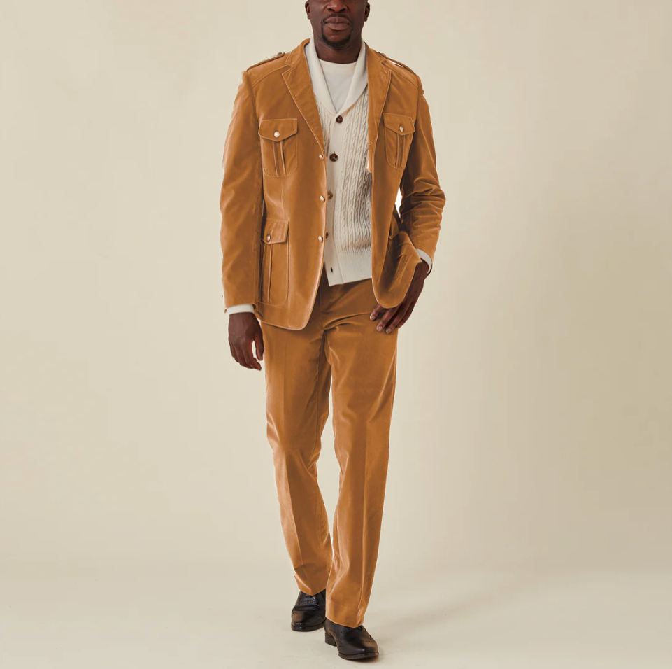 Inserch Double Breasted Velvet Blazer