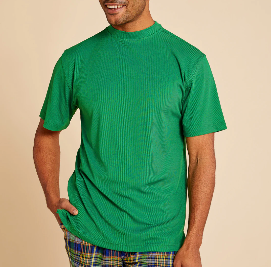 Inserch Rib Crew Neck T-Shirt (Emerald)