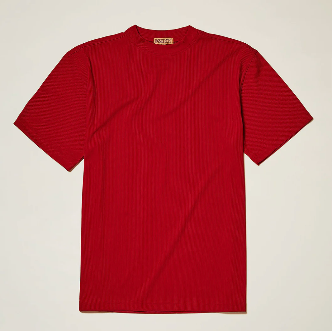 Inserch Rib Crew Neck T-Shirt (Chilli Pepper)