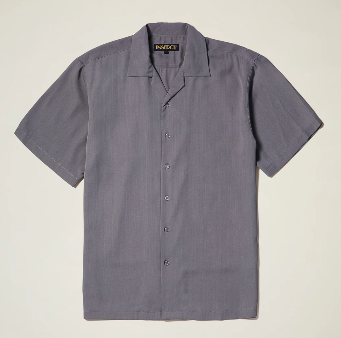 Inserch Crepe Camp Collar Shirt (Grey)