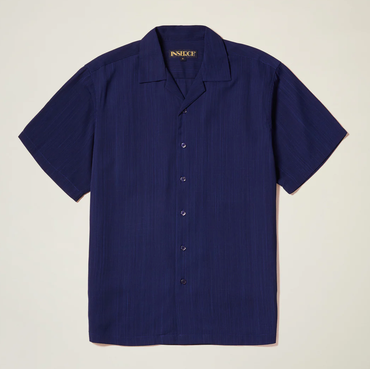 Inserch Crepe Camp Collar Shirt (Navy)