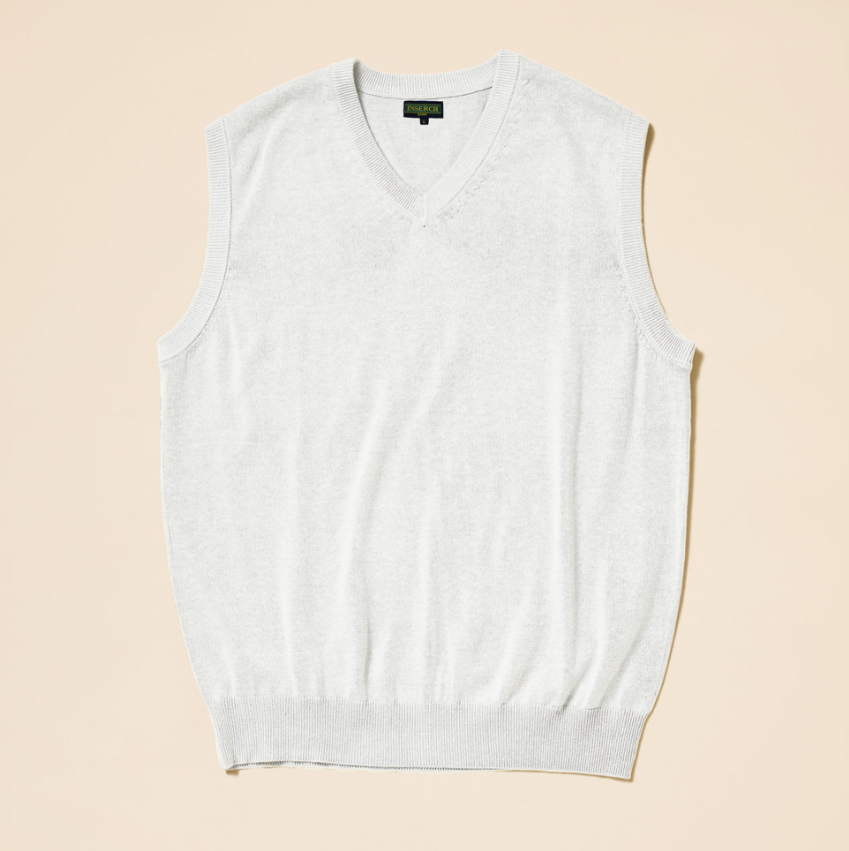 Inserch Cotton Blend V Neck Vest (White)