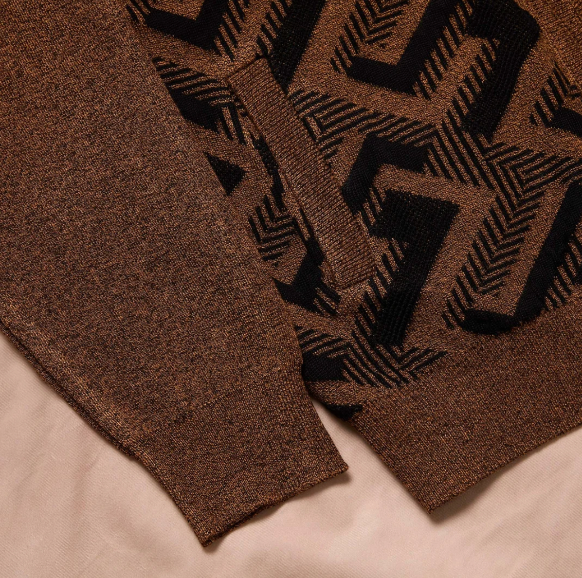 Inserch Geometric Intarsia Full Zip Sweater