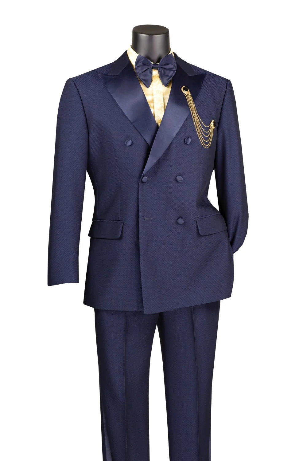 Vinci Double Breasted Modern Fit 2pc Tuxedo (Navy)
