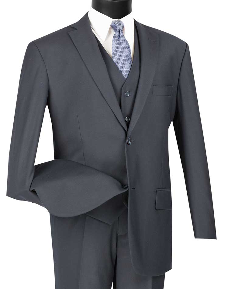 Vinci Classic Fit 3pc Suit (Navy)