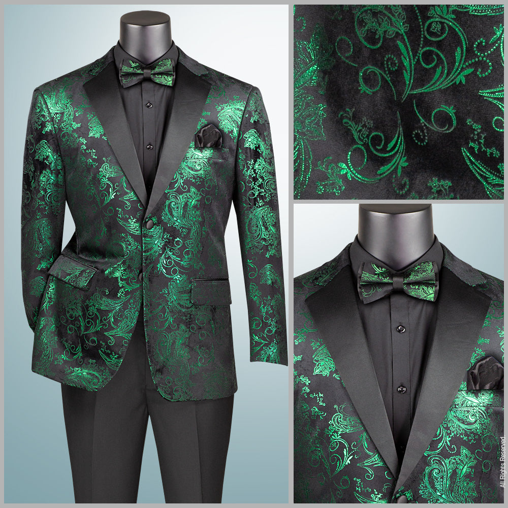 Vinci Modern Fit Fashion Jacket w/Matching Bow Tie