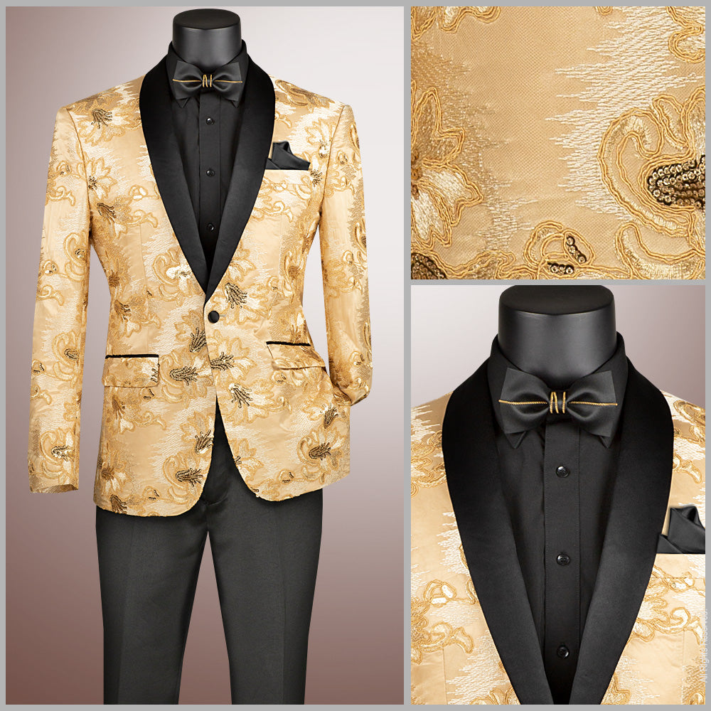 Vinci Slim Fit Fashion Jacket w/Matching Bow Tie