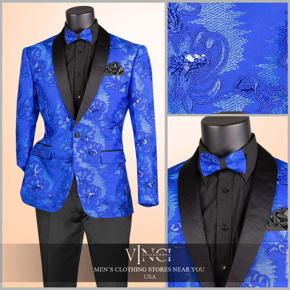 Vinci Slim Fit Fashion Jacket w/Matching Bow Tie