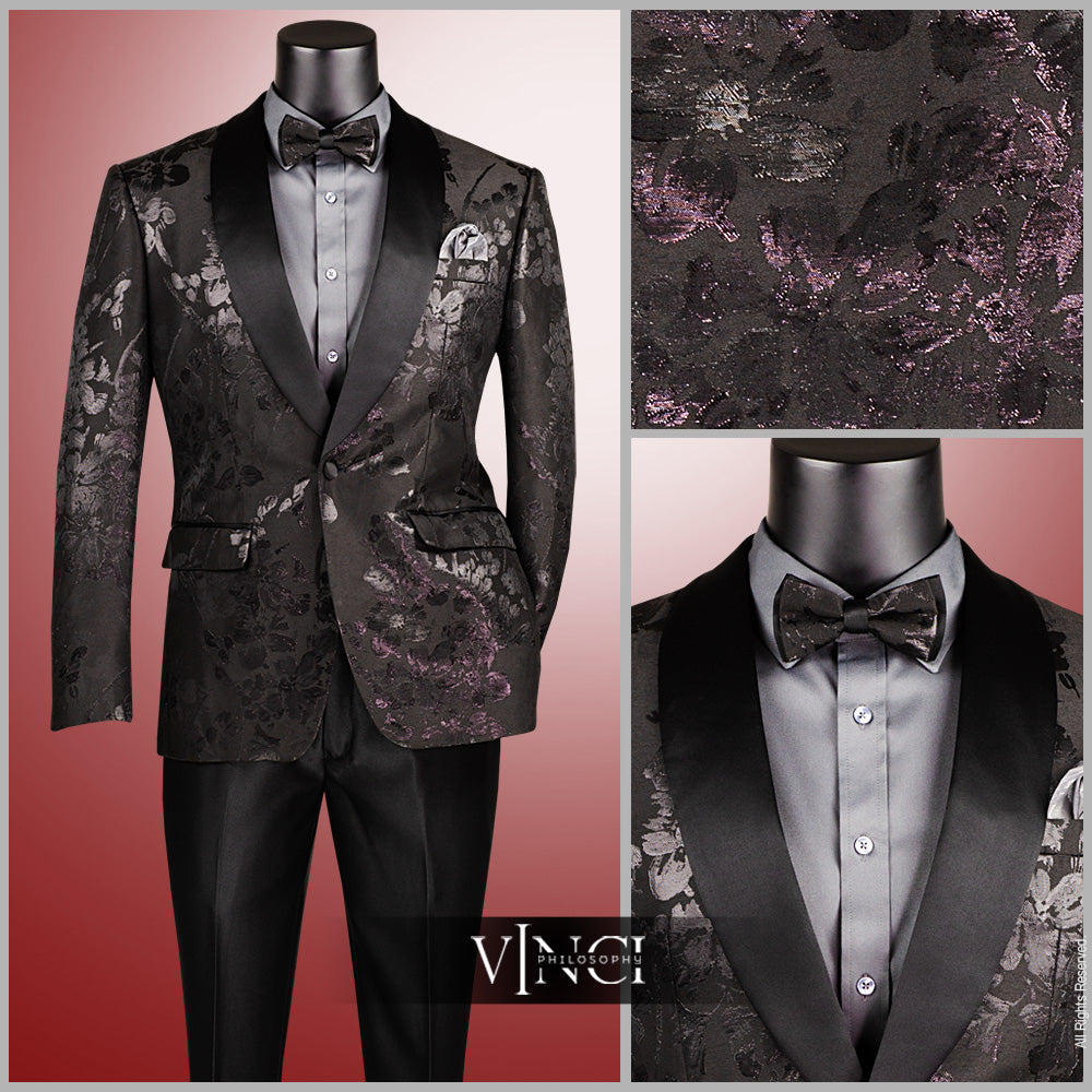 Vinci Slim Fit Fashion Jacket w/Matching Bow Tie