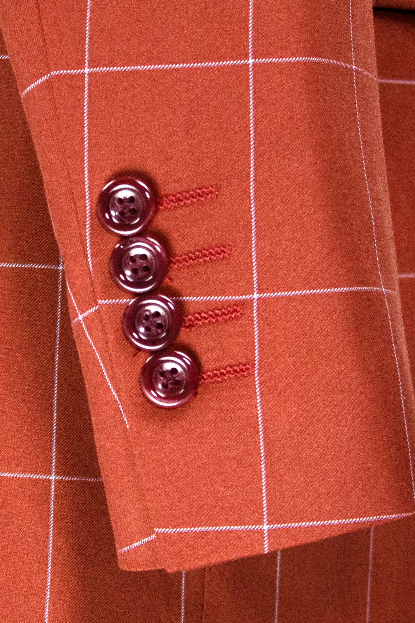 Vinci Double Breasted Modern Fit Windowpane Suit (Baked Apple)