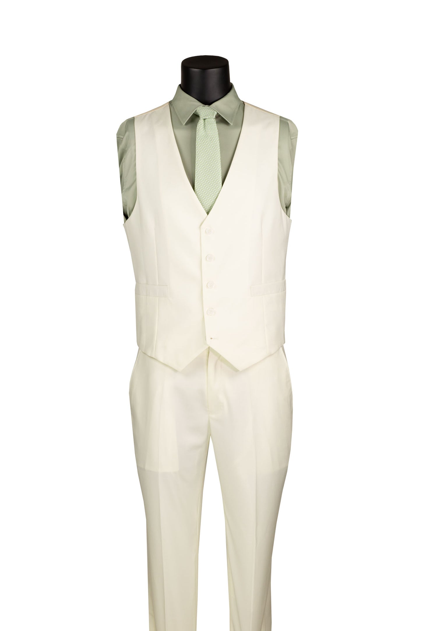 Vinci 3pc Slim Fit Single Breasted 2 button Suit (Ivory)