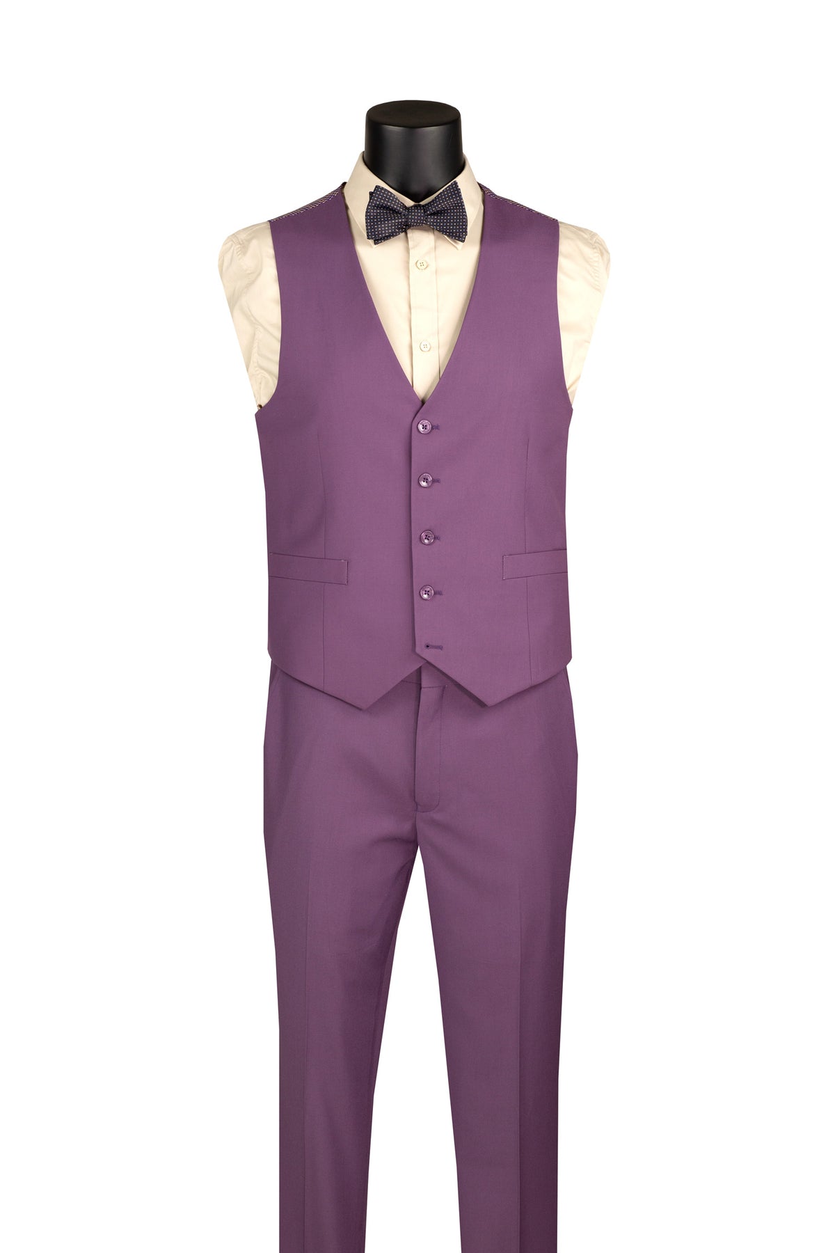 Vinci 3pc Slim Fit Single Breasted 2 button Suit (Violet)