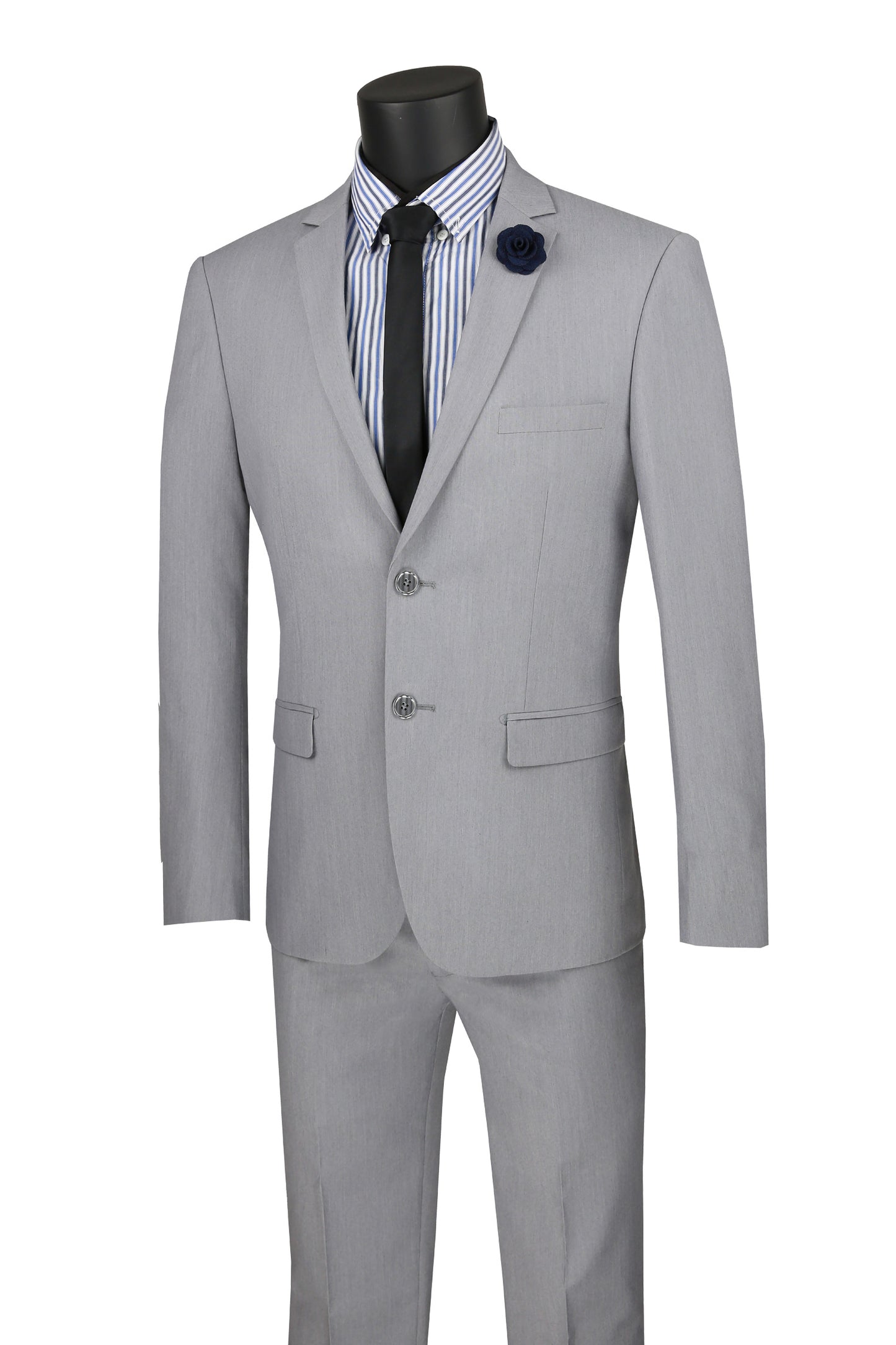 Vinci 2pc Ultra Slim Fit Stretch Suit (Gray)