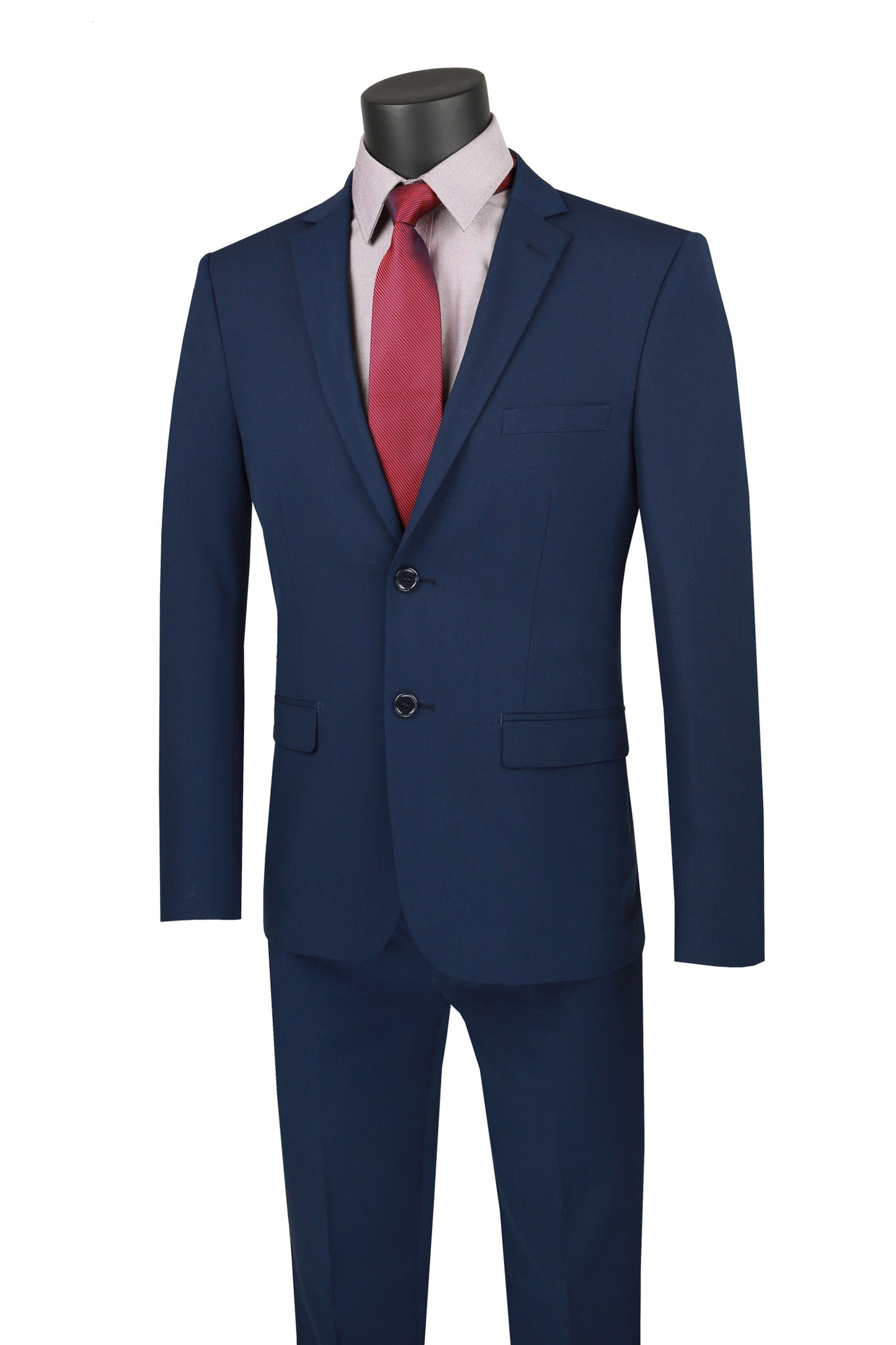 Vinci 2pc Ultra Slim Fit Stretch Suit (Navy)