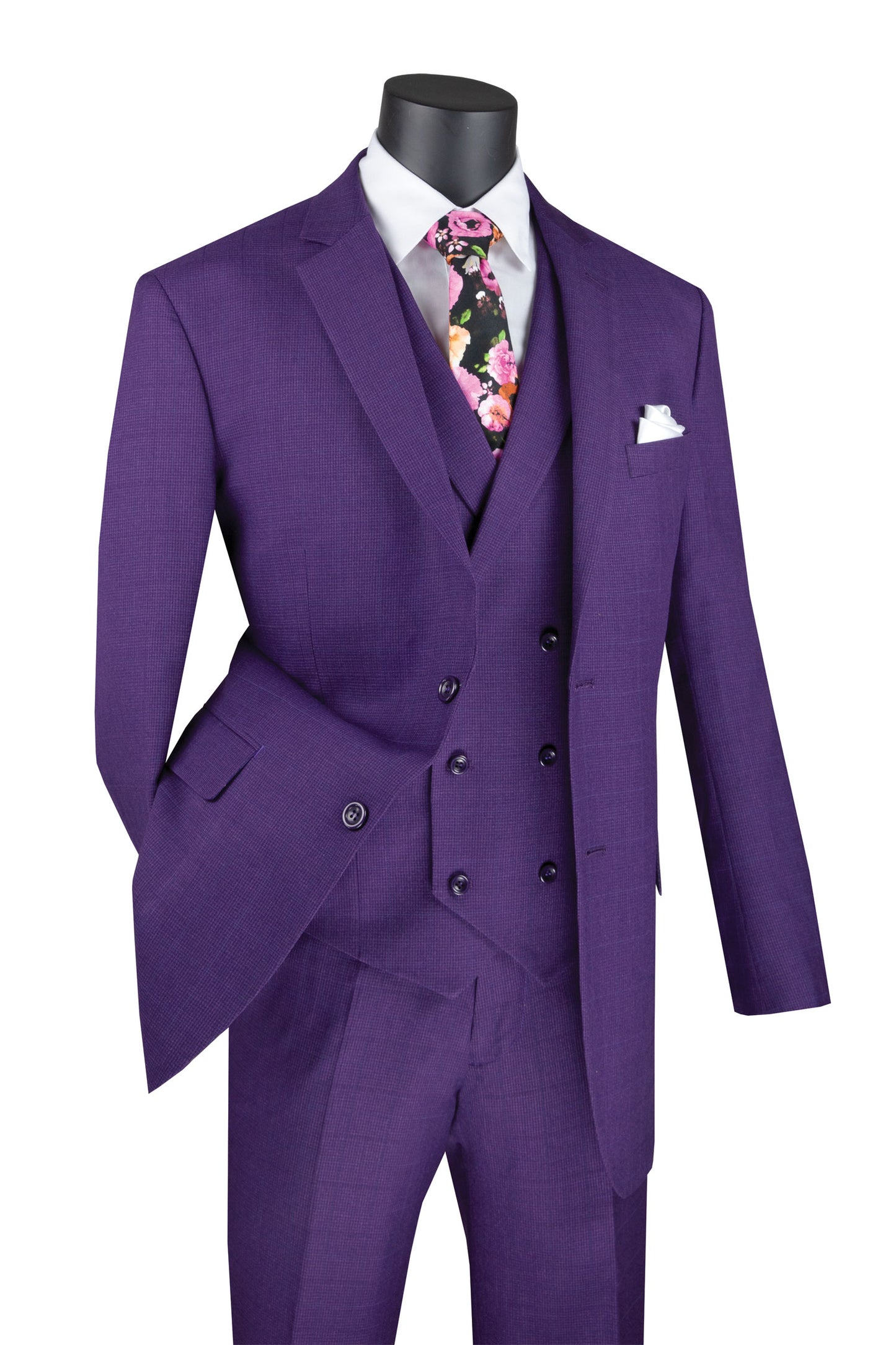Vinci Classic Fit Executive 3pc Suit (Purple)